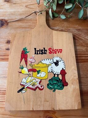Vintage “Irish Stew” Wooden Cutting Board